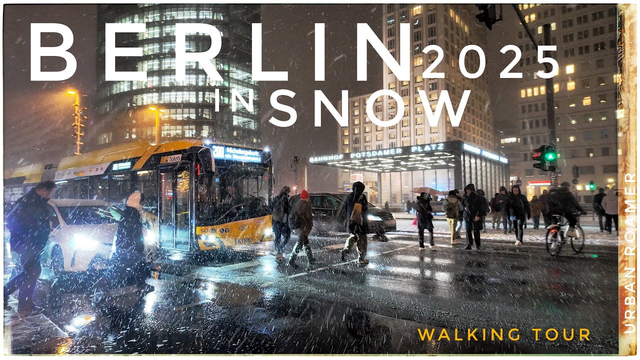 Heavy Snow Walk in Berlin 2025 ❄️ | Berlinale Opening 4K Winter Tour of Germany's Capital at Night