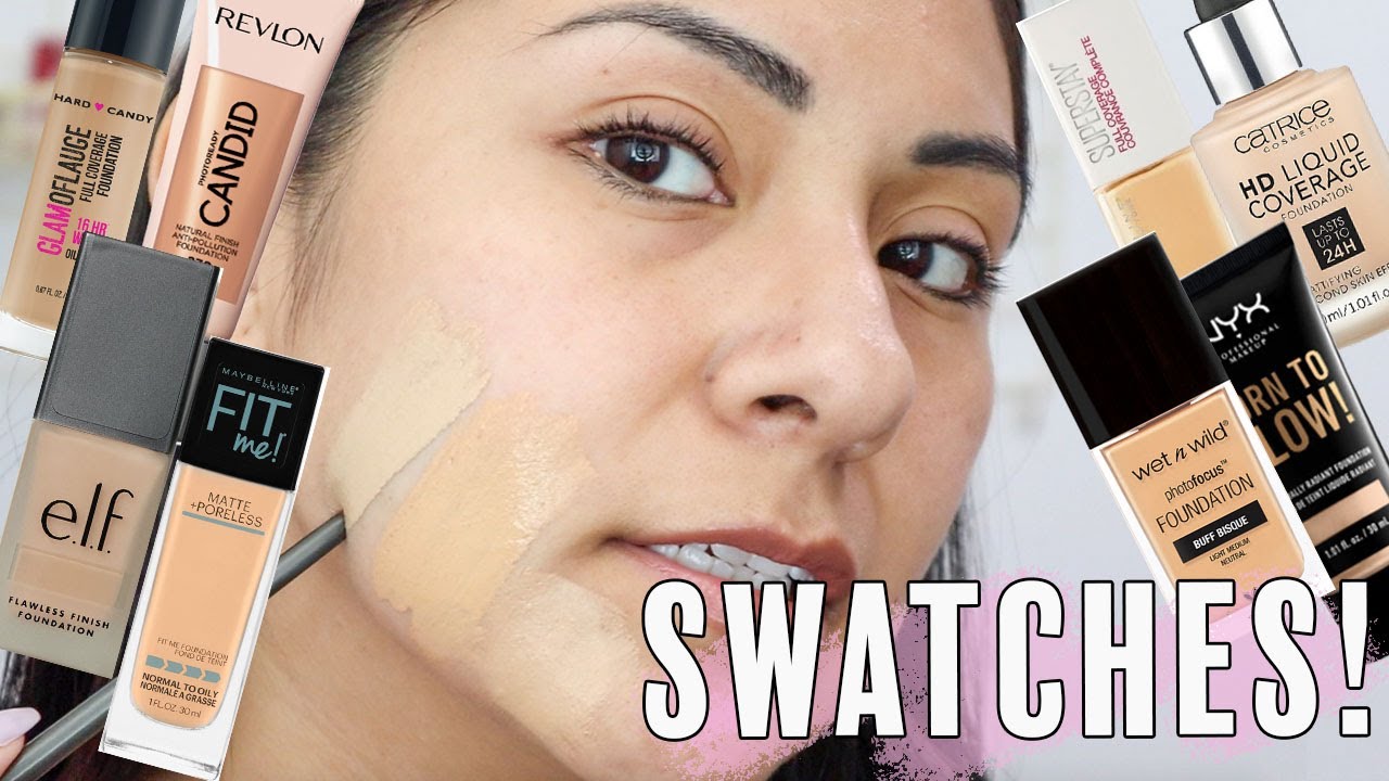 Drugstore Foundation Swatches For Medium Olive Skin | Oily Skin