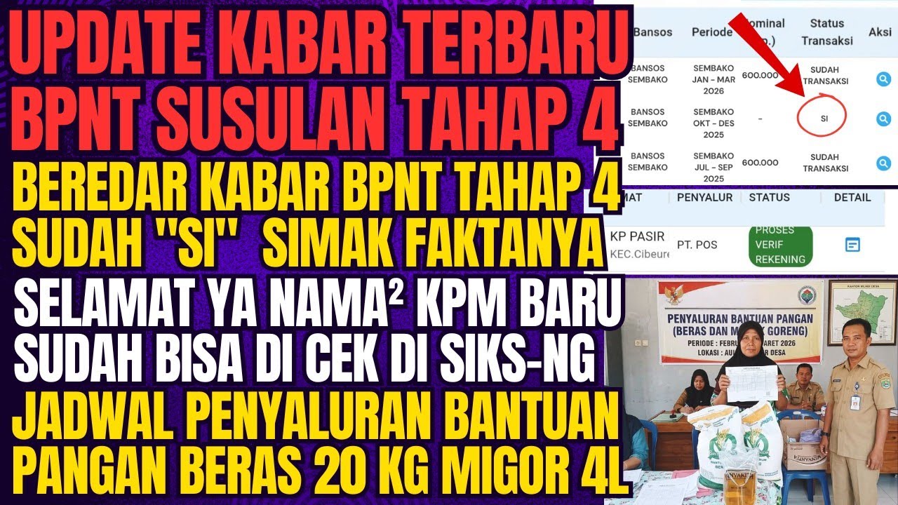 BPNT TH 4 SUDAH SI APAKAH AKAN CAIR? SIMAK FAKTANYA❗ JADWAL PENYALURAN BERAS MIGOR