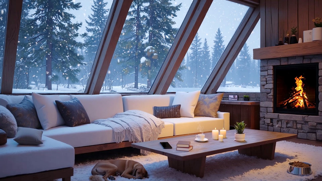 Cozy Winter Piano & Fireplace | Snow Falling for Overthinking – Deep Sleep Calm