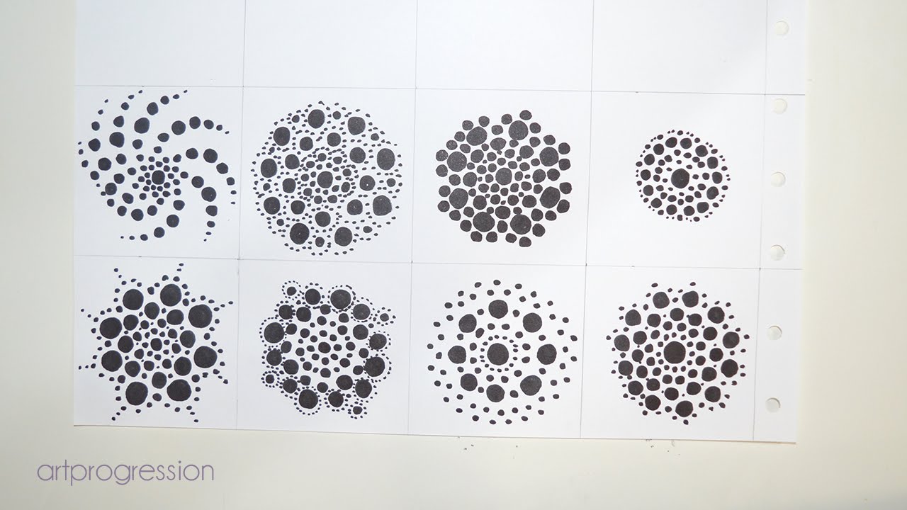 Mandala Dots #001 Sharpie B&W