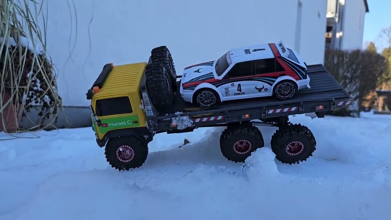 Hobbyplus Arktos 6x6 Cr 18 P on Snow - mit Drift Car Lancia HF Delta Integrale!