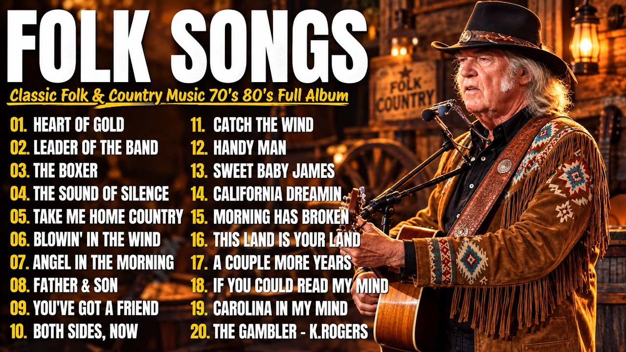 Golden Folk Songs 🍂 Classic Folk & Country Music 70's 80's Full Album🎶 Country Folk Songs