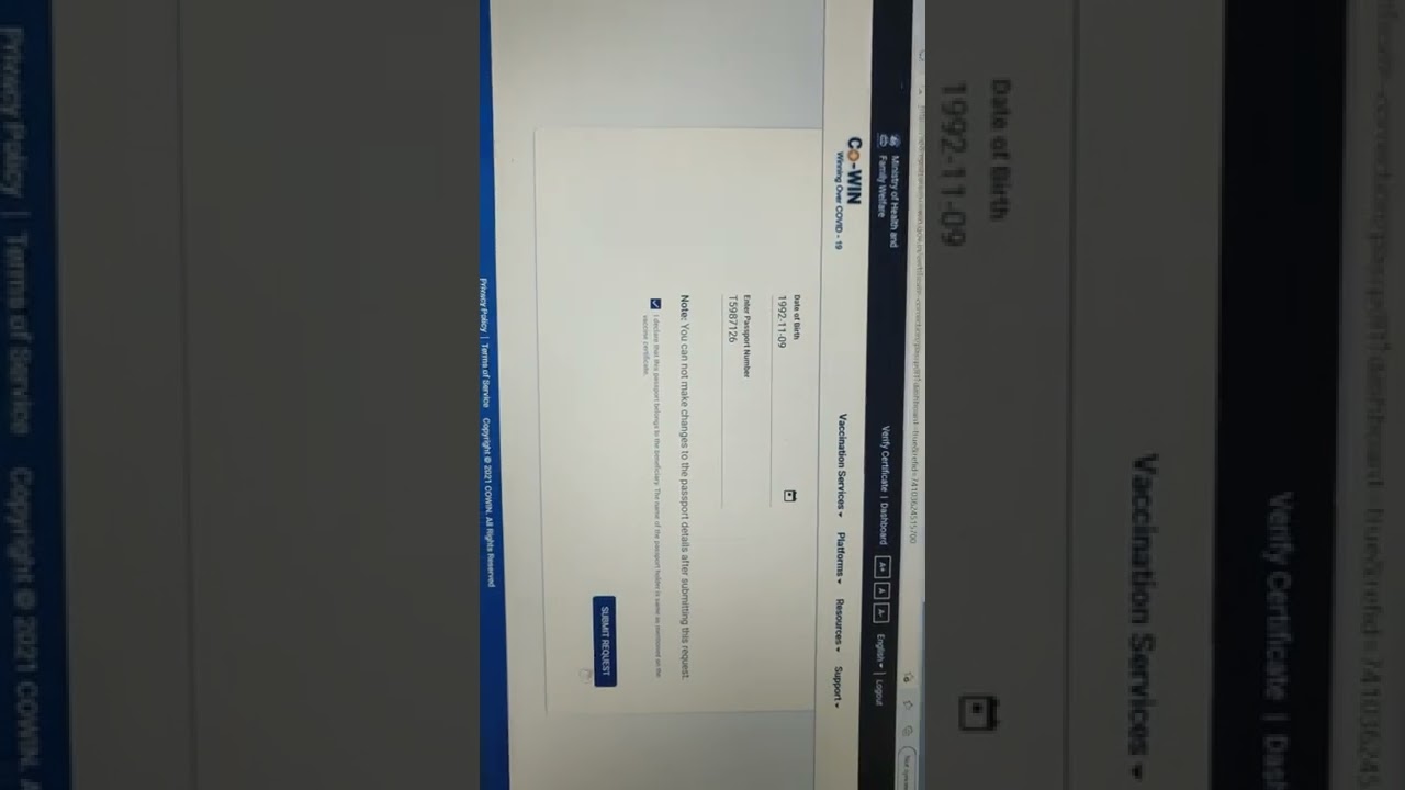 How to link the passport number to Vaccination certificate from cowin website