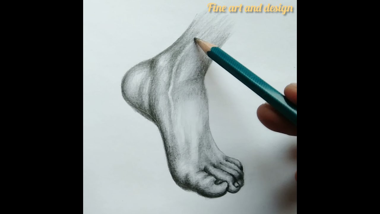 How to Draw Foot for beginners. #Pencil shading #Side angle foot