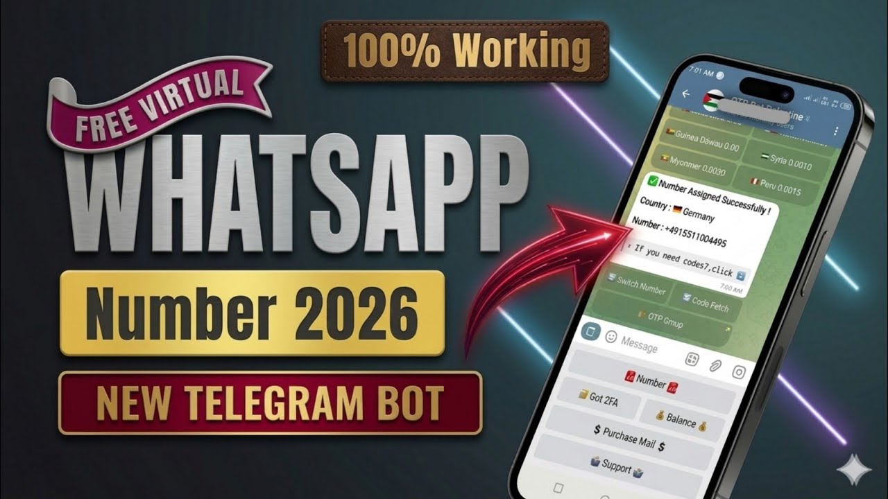 FREE Virtual WhatsApp Number | Fake WhatsApp Kaise Banaye 2026 | SMS OTP Verification 2026 Telegram