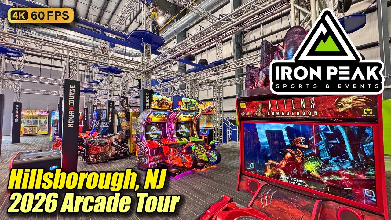 Iron Peak Sports & Events (Hillsborough NJ), January 2026 arcade tour, new 4K full walkthrough