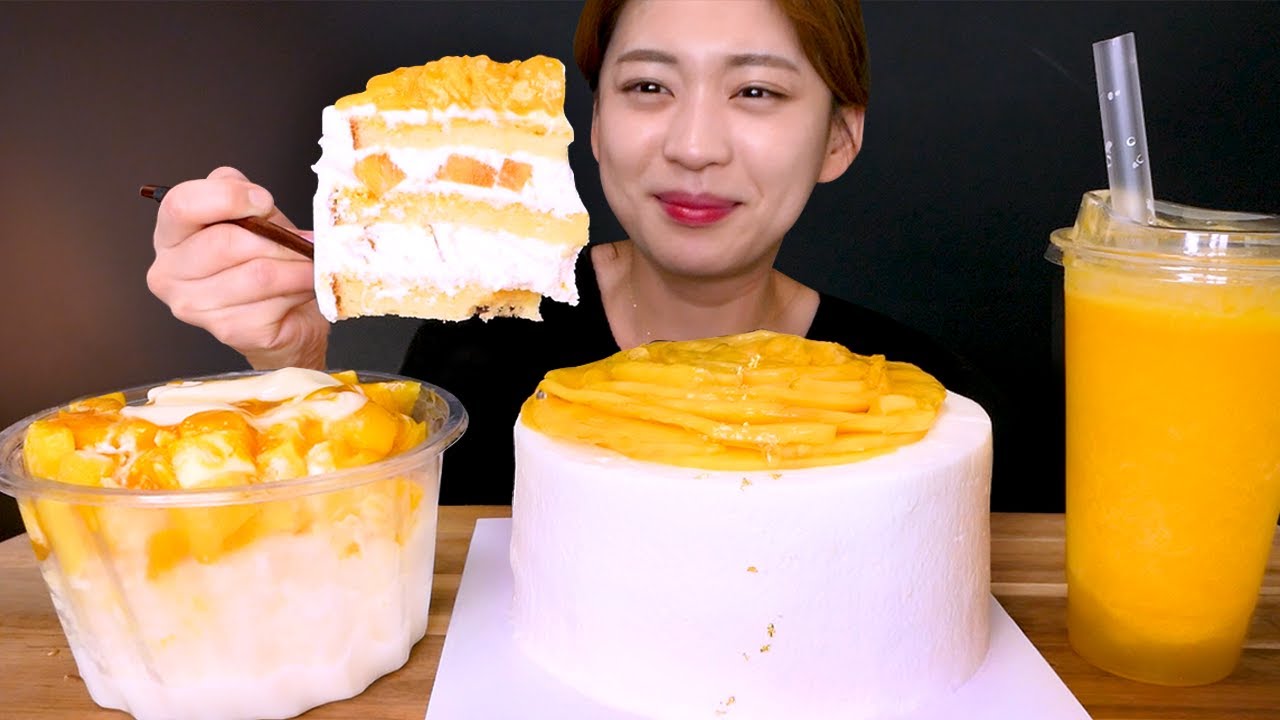🥭Mango Dessert😍망고 케이크, 빙수, 스무디까지!! 망고 덕후를 위한 망고 디저트 먹방💛 [Cake, Shaved Ice, Smoothie] Mukbang