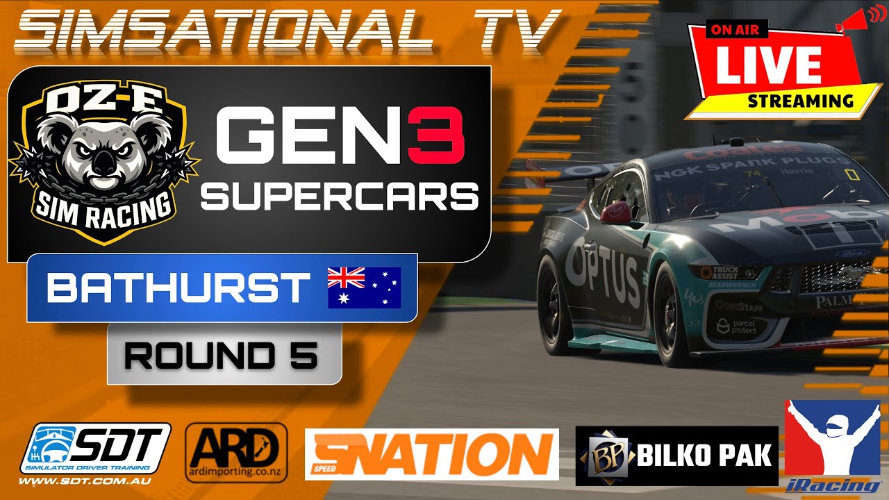 OZ-E SIM RACING - GEN3 SUPERCARS - R5 - BATHURST (ENDURO)