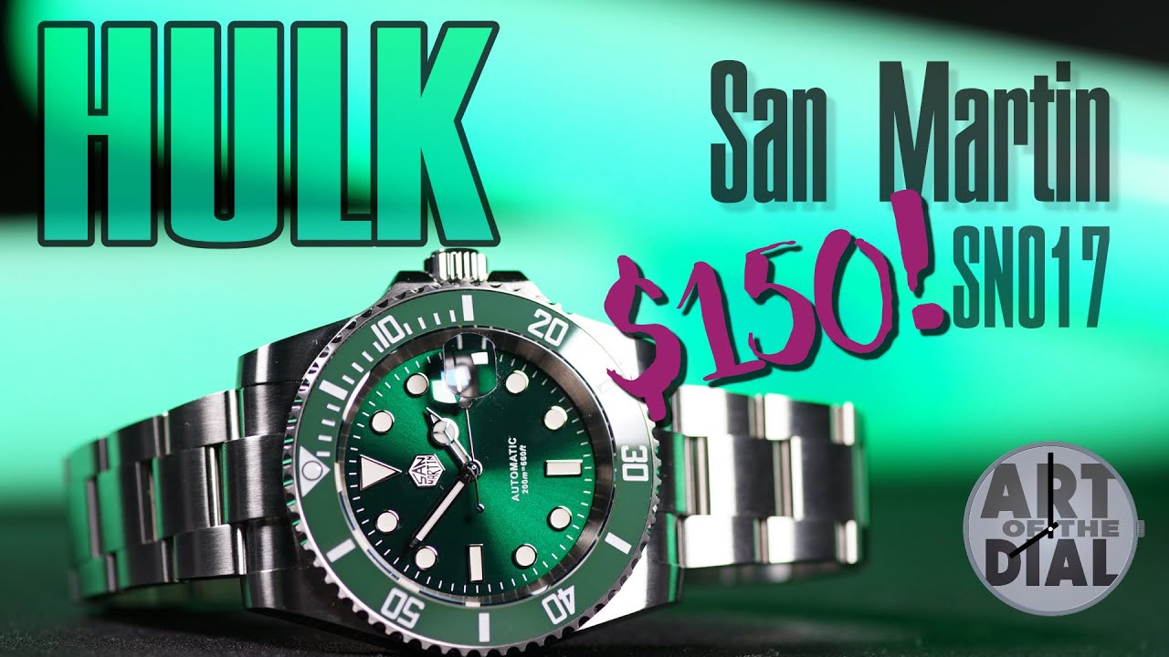 San Martin SN017 Hulk Sub Homage Watch Review - art of the dial