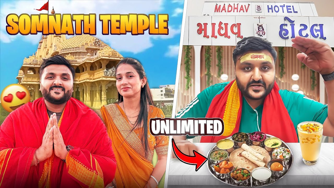 Somnath Jyotirlinga Darshan 2025 || Best Hotel Near Temple, ₹150 Unlimited Kathiyawadi Thali & more