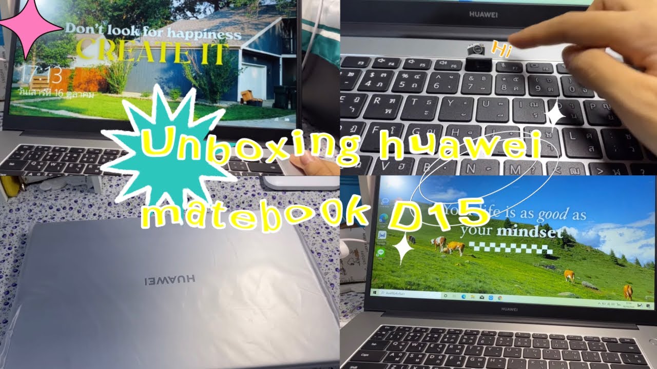 #2 Unboxing huawei matebook d15 , แกะกล่องโน๊ตบุ๊คใหม่ 2021 🌷💖