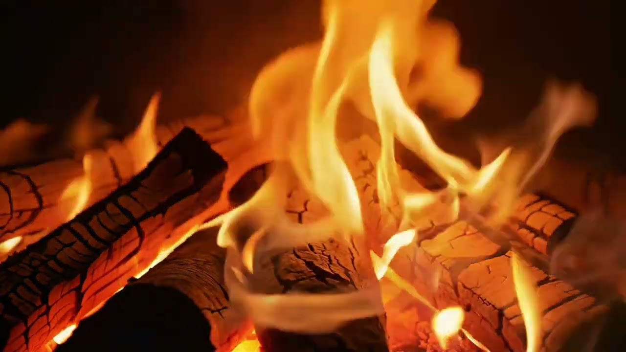 Kaminfeuer in 4 - 12 Stunden Knisterndes Holzfeuer (Nur Feuergerausche