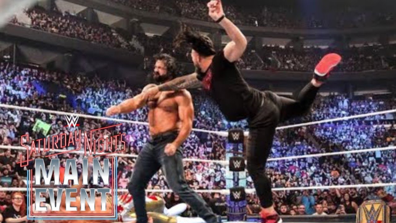 ROMAN REIGNS SHOCKINGLY ATTACKING DREW MCINTYRE AT SATURDAY NIGHT MAIN EVENT 