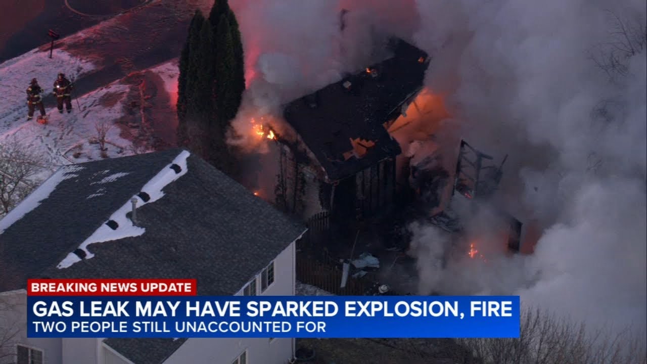 2 residents unaccounted for after house explosion, large fire in Oswego, officials say