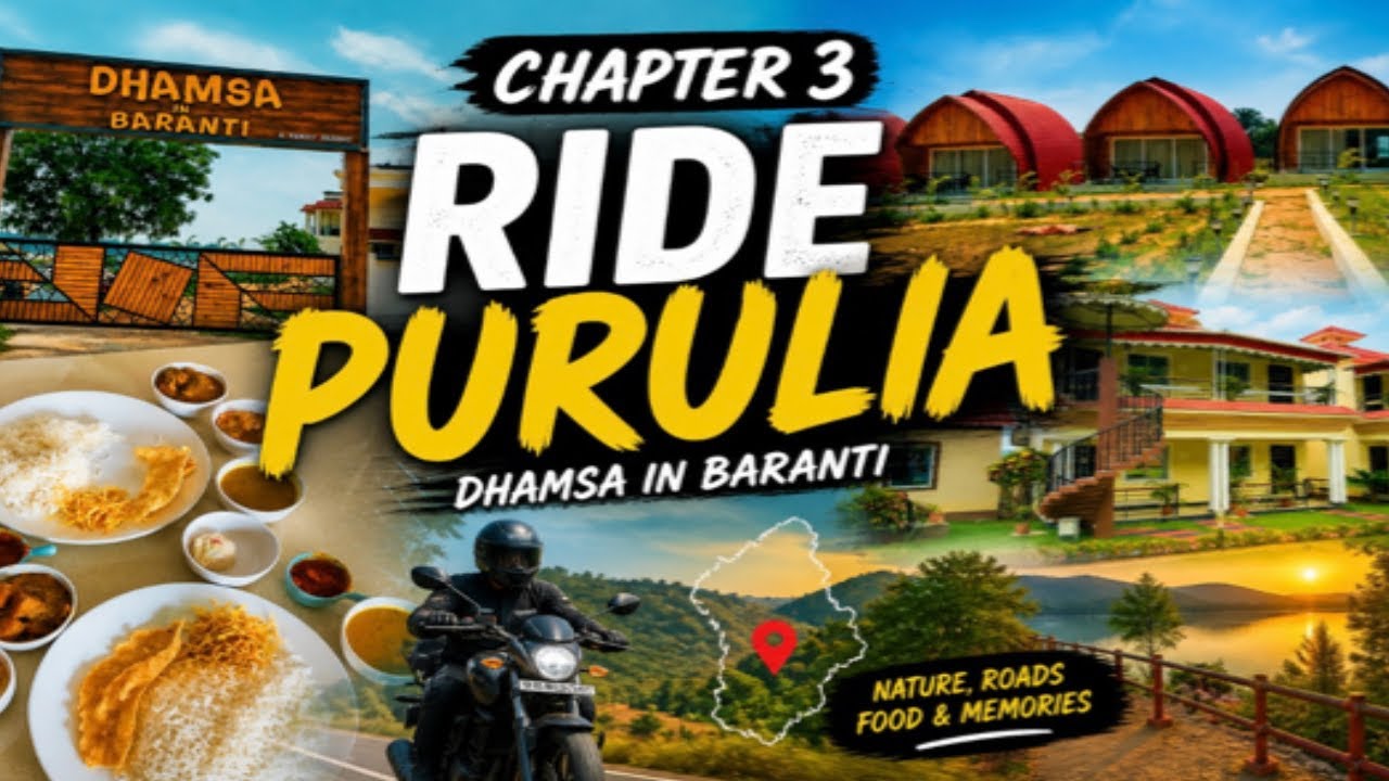 Purulia Ride Chapter 3 | Dhamsa Baranti Resort Stay 🏍️ | Food, Nature & Peace 🌄