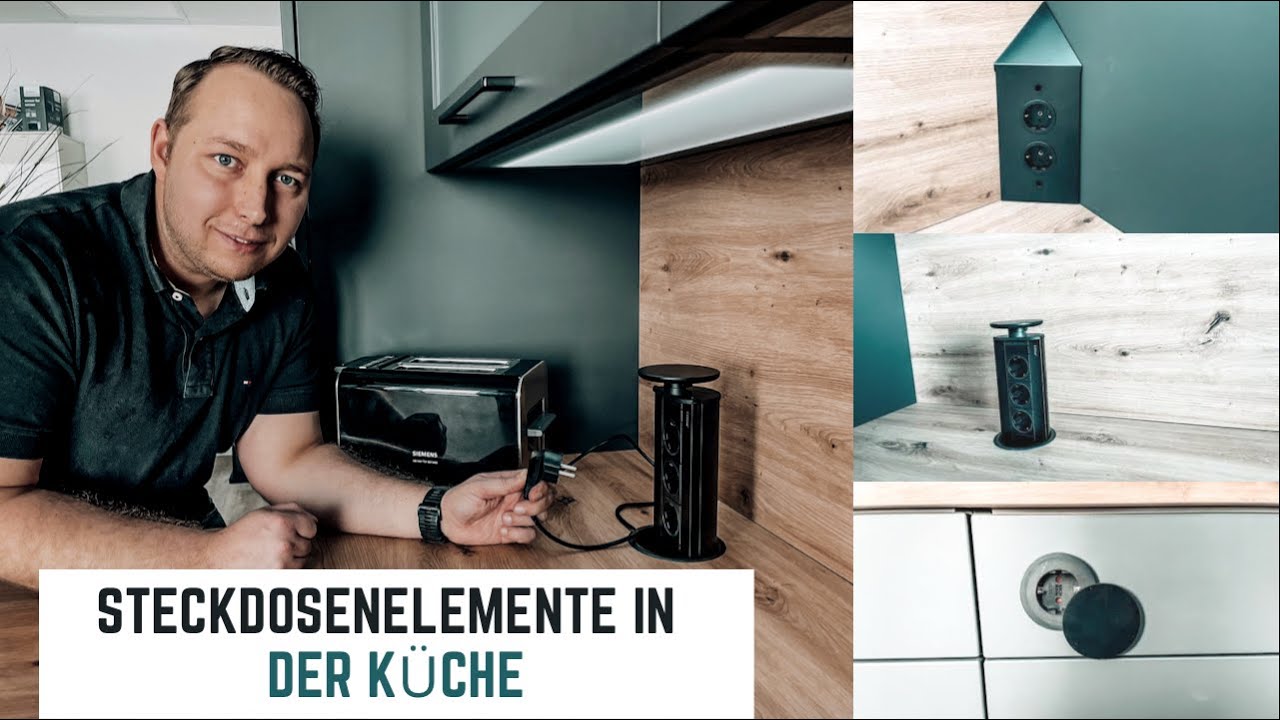 Raffinierte Steckdosenelemente f&uuml;r Eure K&uuml;chenplanung-Einbausteckdose in der Arbeitsplatte