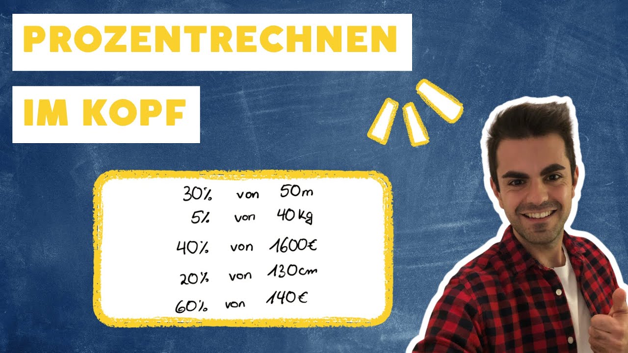 Prozentrechnung im Kopf einfach erklärt (ohne Taschenrechner). Mathetrick: Prozentrechnen