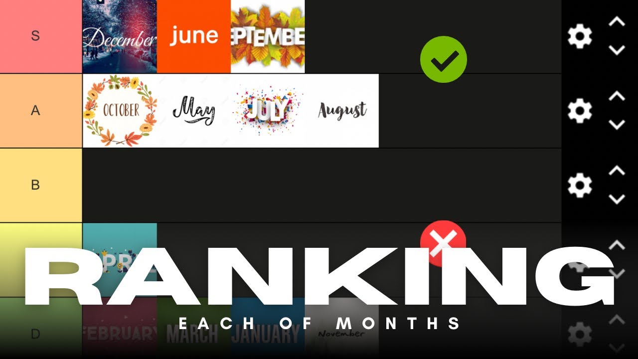 RANKING THE MONTHS OF THE YEAR *TIER LIST*