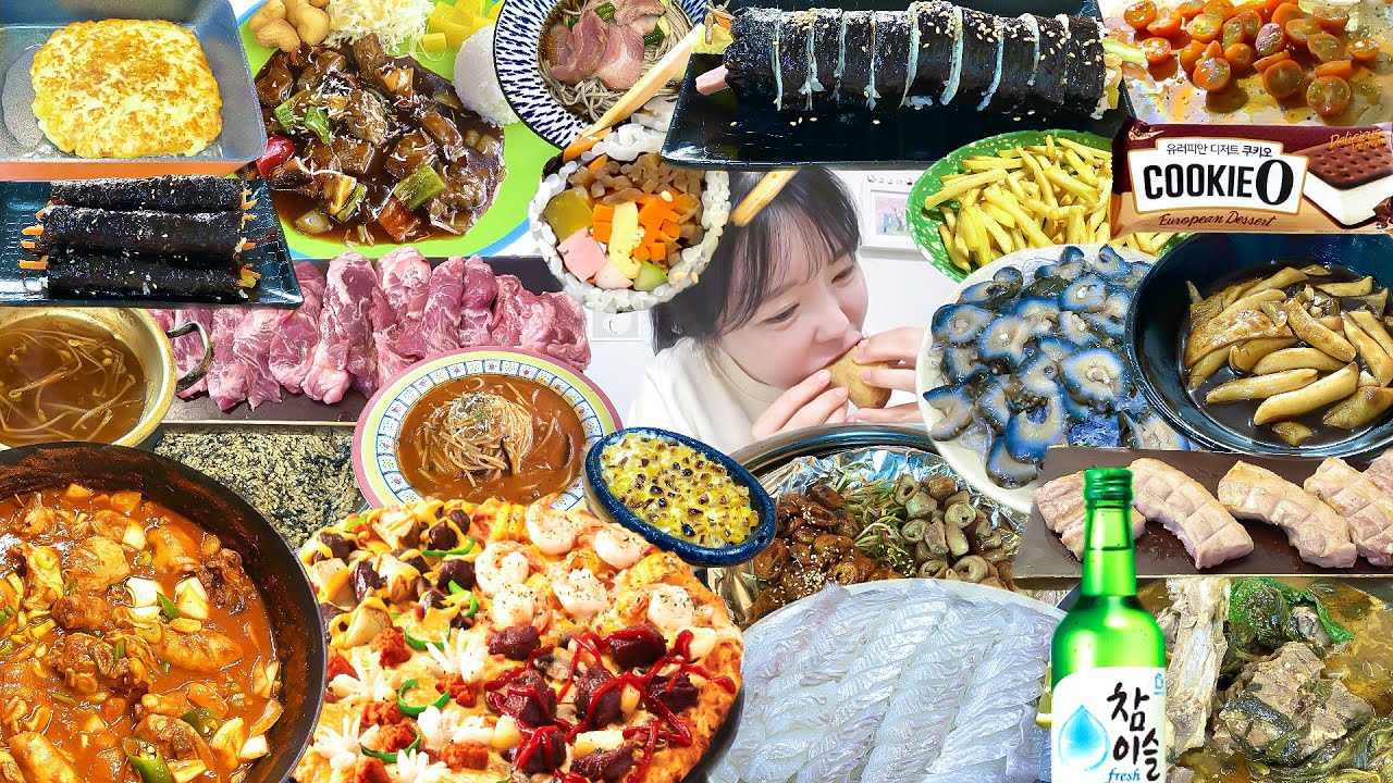 먹방 브이로그 | 먹보와 다이어트 방해자 | 막창 술먹방 닭볶음탕 감자탕 낮술 뽈살 해삼 오리소바 짜장떡볶이 도미노피자 스테이크 꿀호떡 김밥 | 남편이랑 맛집 데이트 일상 vlog