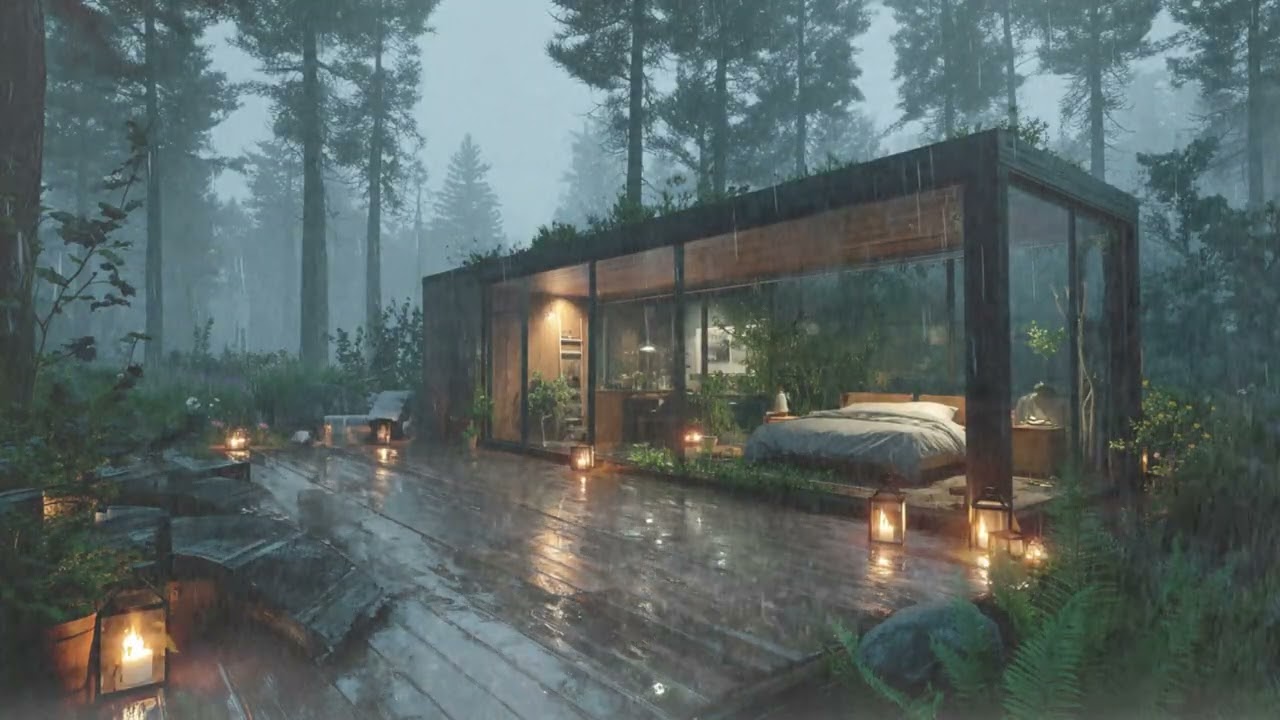 Nonstop Heavy Rain in Forest | Natural White Noise for Sleeping