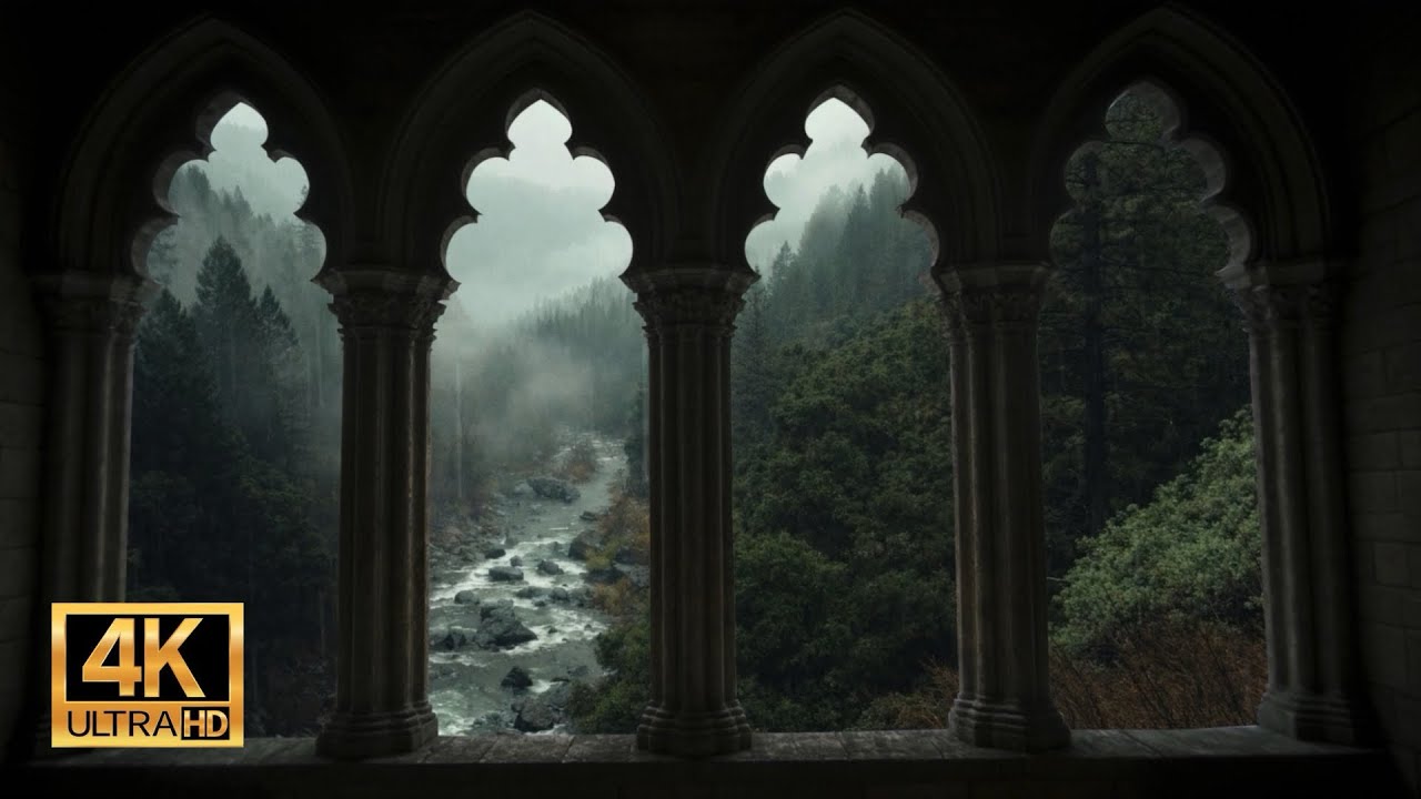 4k Rainy castle 🏰 X Golden brown 🍂