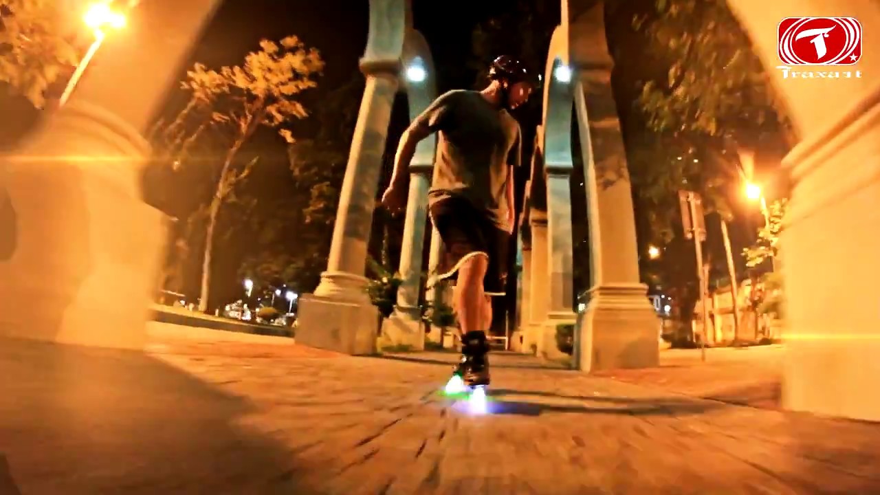 Rodas Traxart Inline com LED 80mm - Rol&ecirc; noturno com Caio Radical | TRAXART