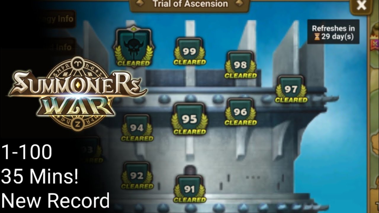 @GenesisPrime TOA 1-100 Speedrun 35mins - Every Level - Summoners War
