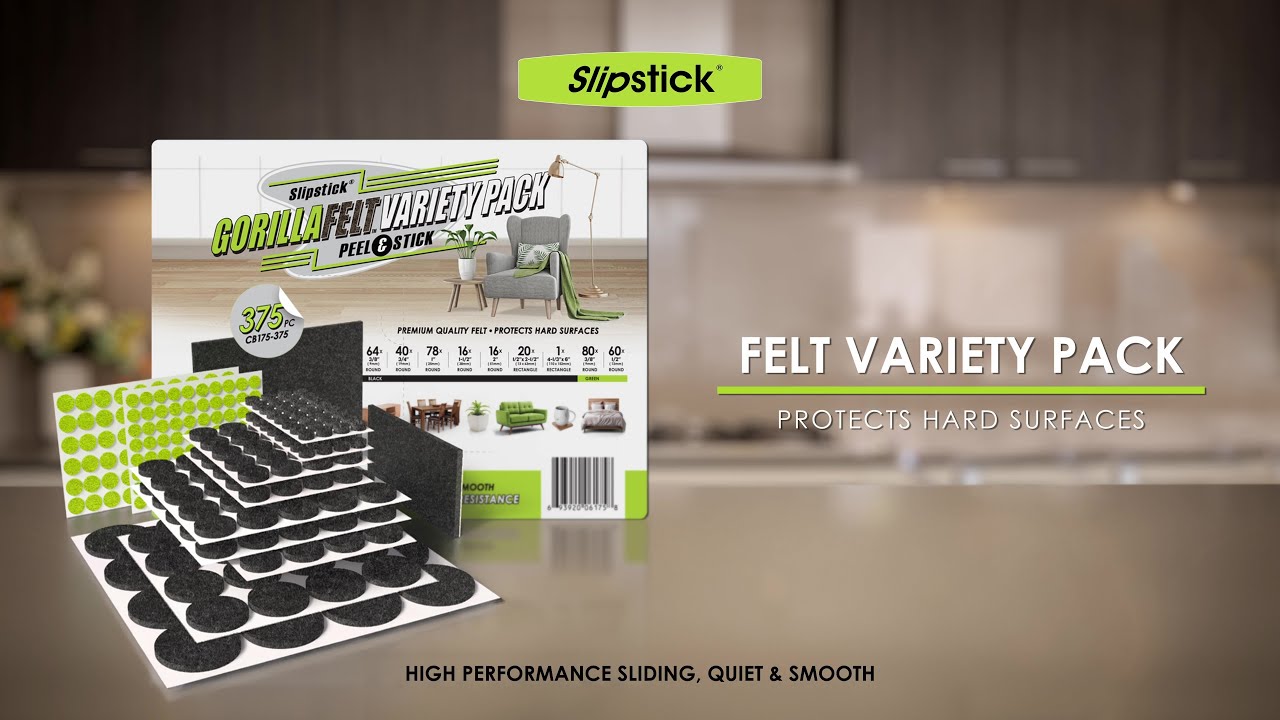 STOP FLOOR SCRATCHES & LOUD SLIDES: GorillaFelt PREMIUM Felt Pads for Chairs, Tables & Furniture