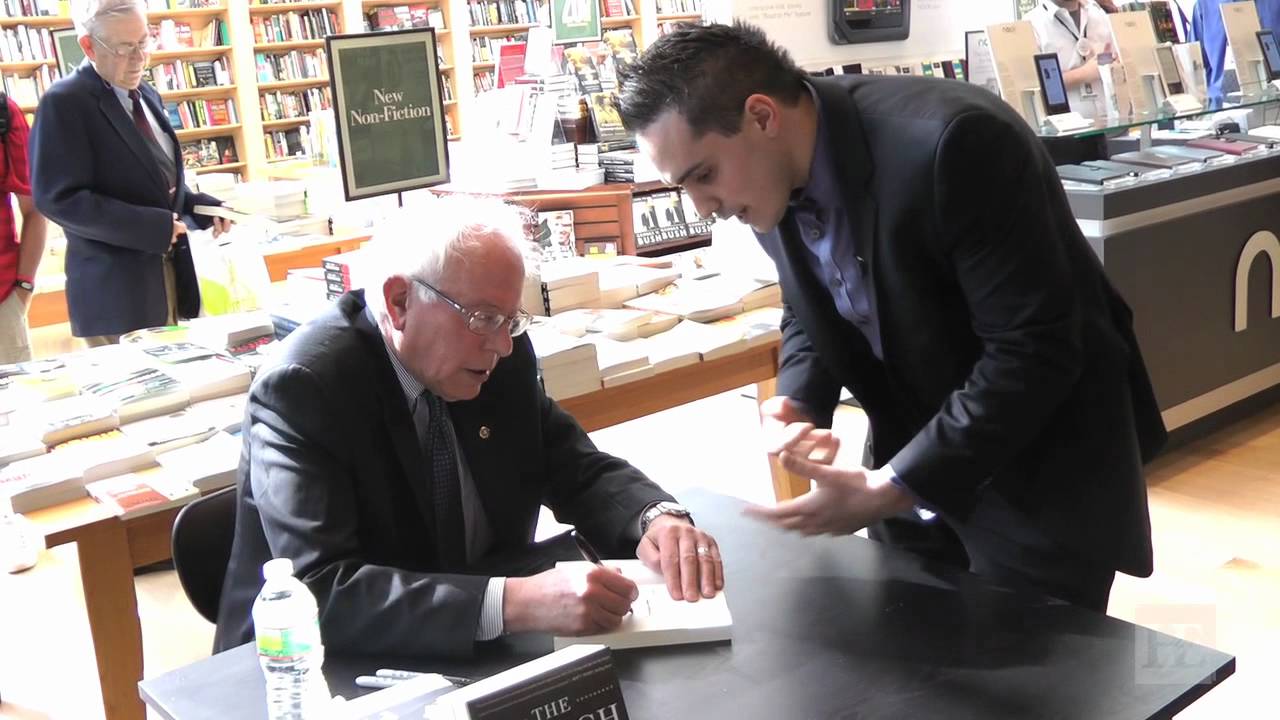 Socialist Senator Sanders Hawks His Book Like an Evil Capitalist
