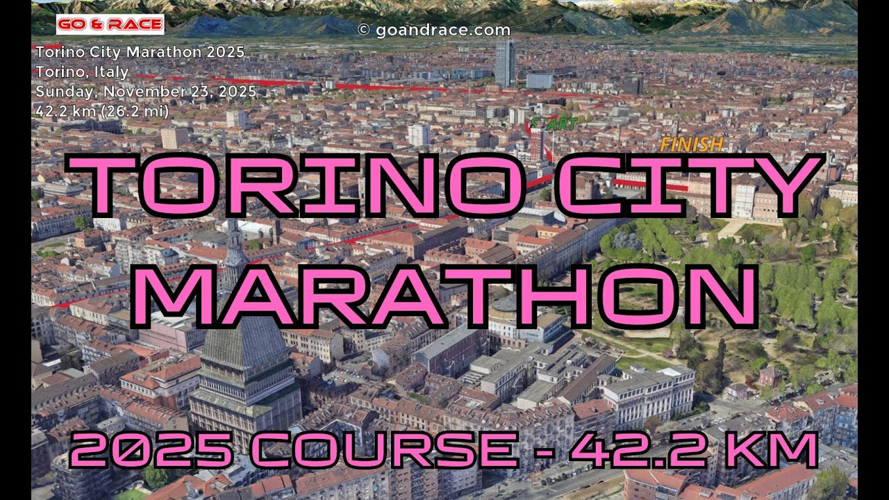 Torino City Marathon 2025: 3D Video Course Map | 42.2 km - Torino
