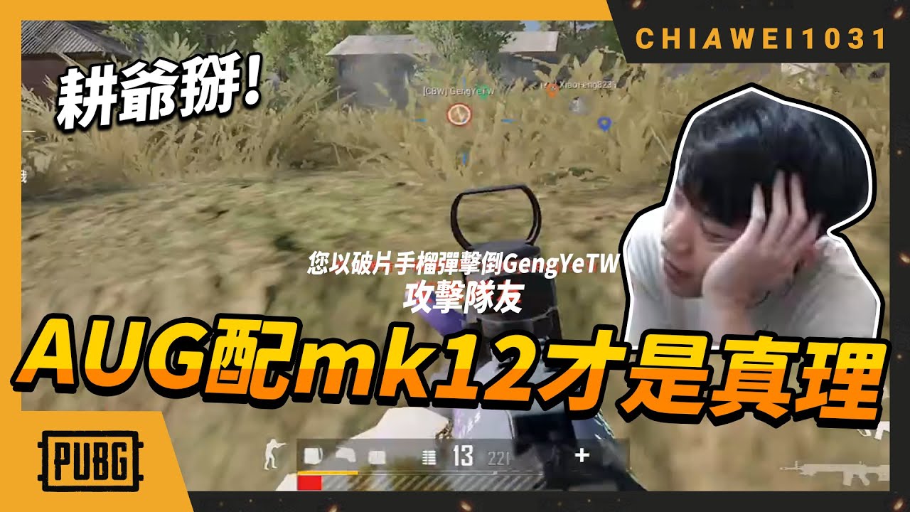 【Chiawei1031tv】這版遊戲AUG配mk12才是真理！｜這個手雷有指定技！耕爺：檢舉｜這遊戲到處都是掛｜絕地求生