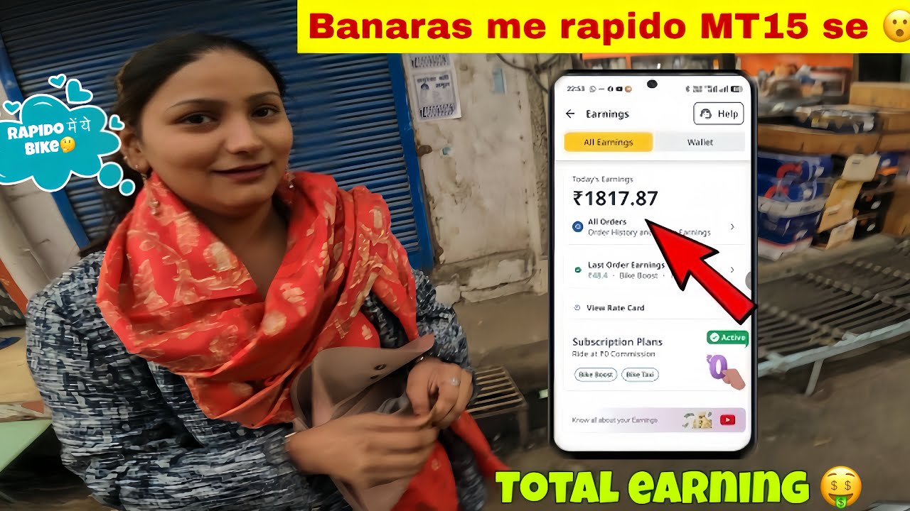 Banaras me Rapido MT15 se ₹1800+ Earning 😱 सच या झूठ? || Rapido girls reaction 😘|| #bikerankitvlog 
