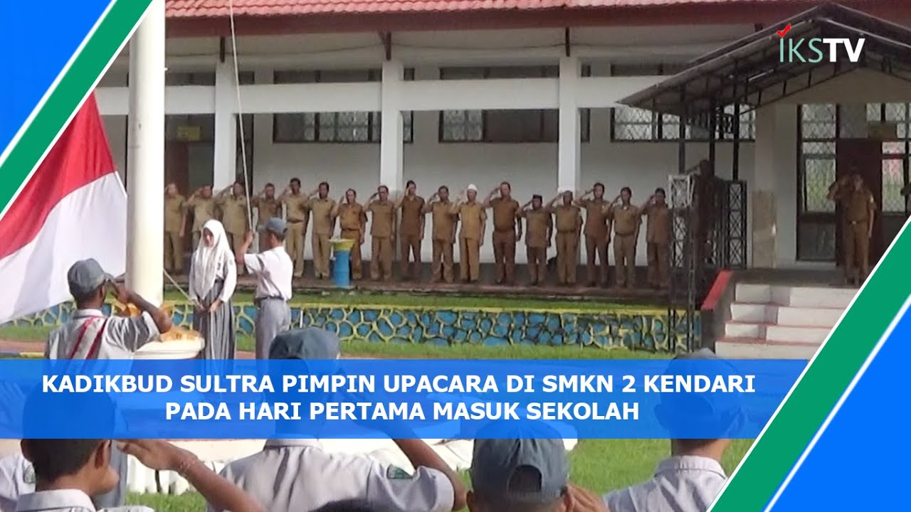 KADIKBUD SULTRA PIMPIN UPACARA DI SMKN 2 KENDARI PADA HARI PERTAMA MASUK SEKOLAH