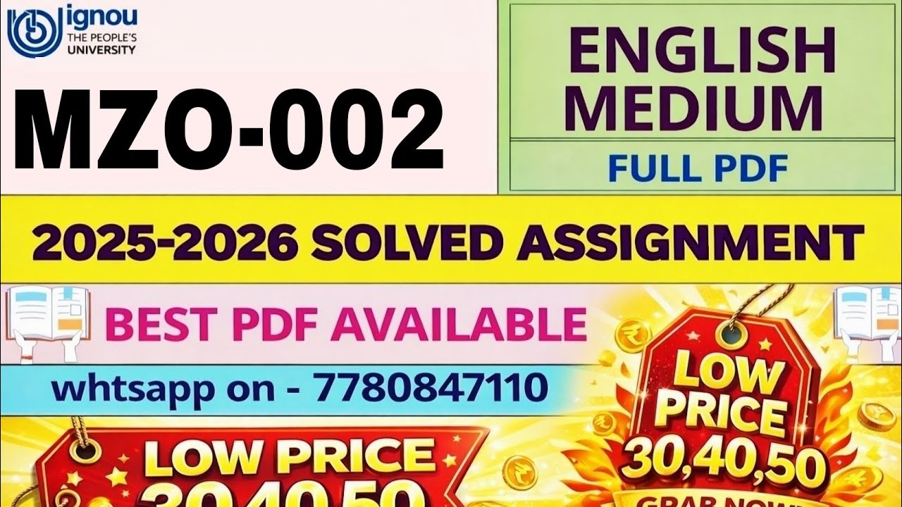 MZO 002 Solved Assignment 2025-2026 | Latest IGNOU Assignment Solution WhatsApp us on 7780847110