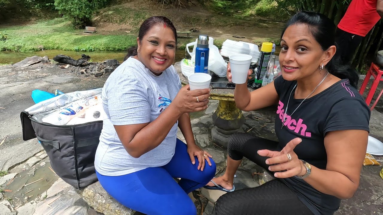 Liming and cooking in Caura river, Trinidad. Trini Style 🔥💯🇹🇹