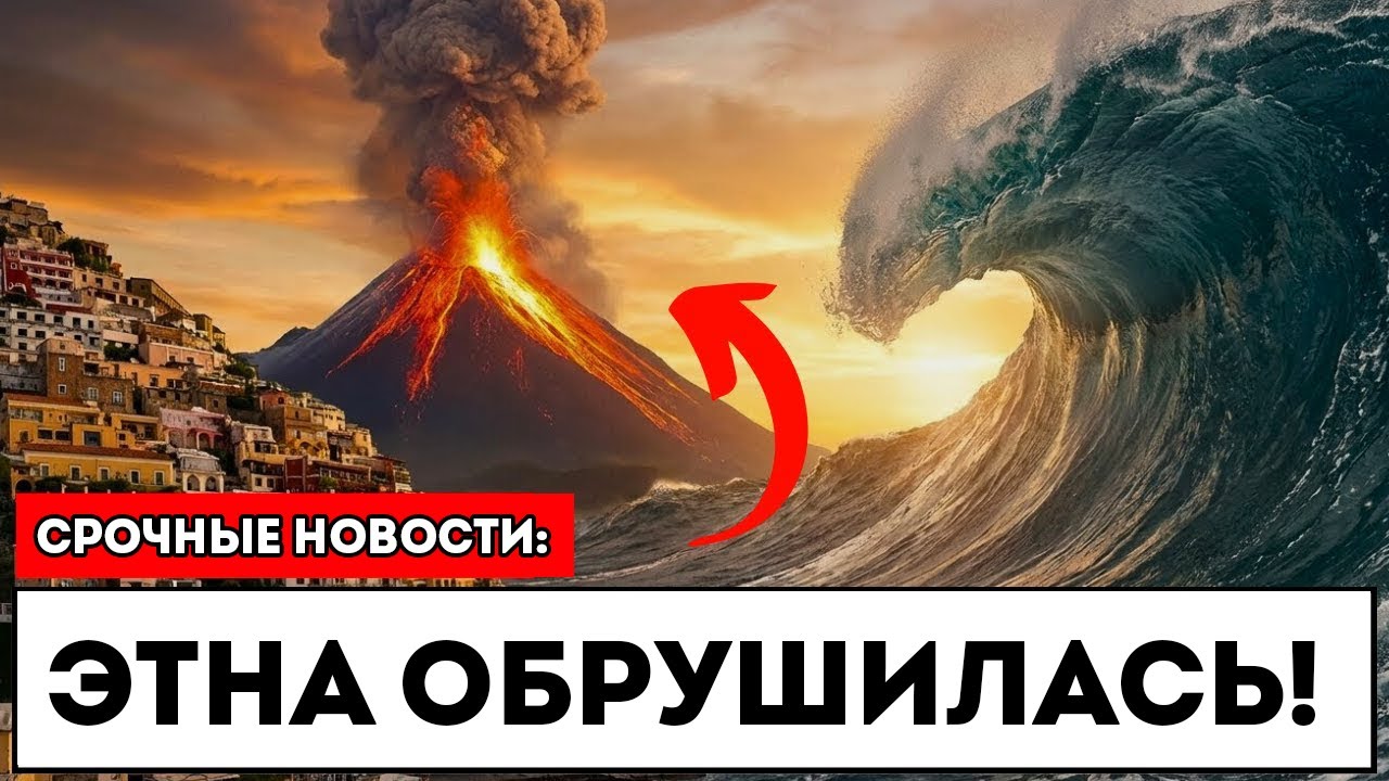 1 Минуту Назад Гора Этна Обрушивается В Море Вызывая Мегацунами