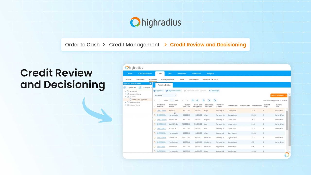 HighRadius Credit Risk Management| AI-Powered Credit Reviews & Decisioning