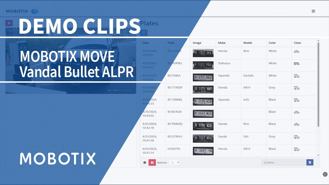 MOBOTIX MOVE Vandal Bullet ALPR 2MP – Real-time license plate recognition