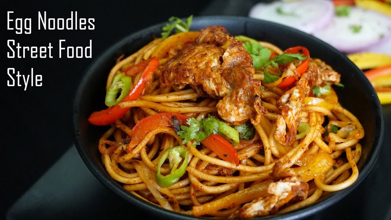 Chinese Egg Noodles Hyederabadi Street Food Style - Spicy Chinese Egg Noodles Recipe