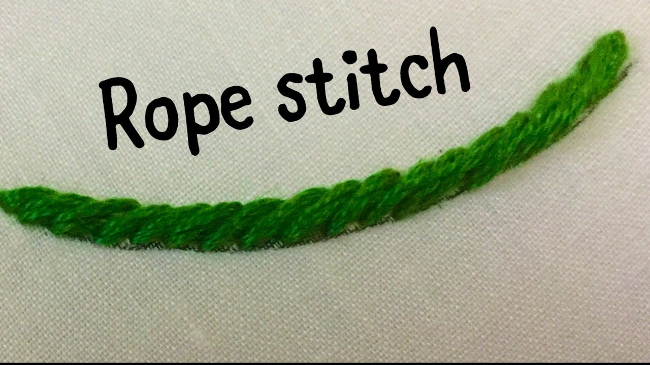 Rope stitch | Hand embroidery stitches | Embroidery tutorial | vb arts