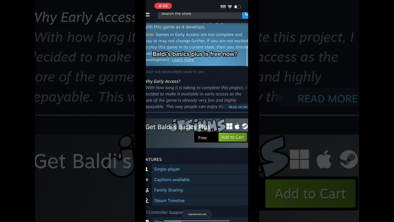 Baldi’s Basics Plus is free now 