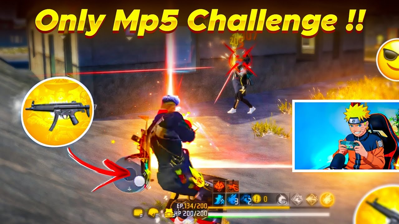 "ONLY MP5 CHALLENGE IN FREE FIRE 😱🔥 | TELUGU RUSH GAMEPLAY | NARUTO FF YT | NFF ARMY"