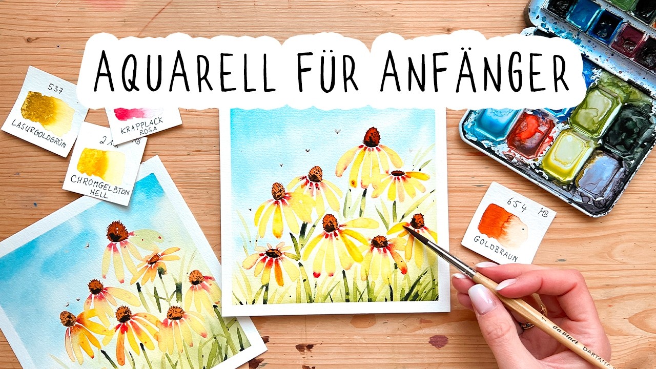 Aquarell malen lernen - Blumen einfach erklärt 🌼