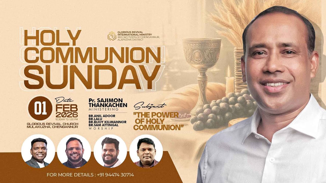 HOLY COMMUNION SUNDAY | Pr. Sajimon Thankachen Ministering | Br. Anil Adoor Worship | LIVE