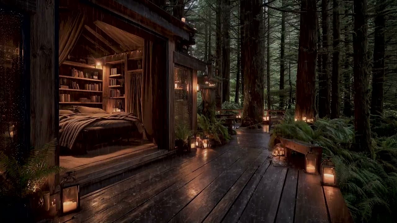 Soft Night Rain Sounds for Rest 🌧 | Relaxing Rain Ambience in The Forest