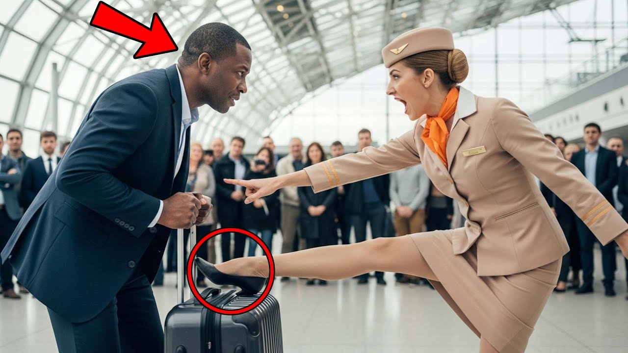 “Flight Attendant Kicked a Black CEO’s Suitcase — Minutes Later, She Lost Her Job Forever...