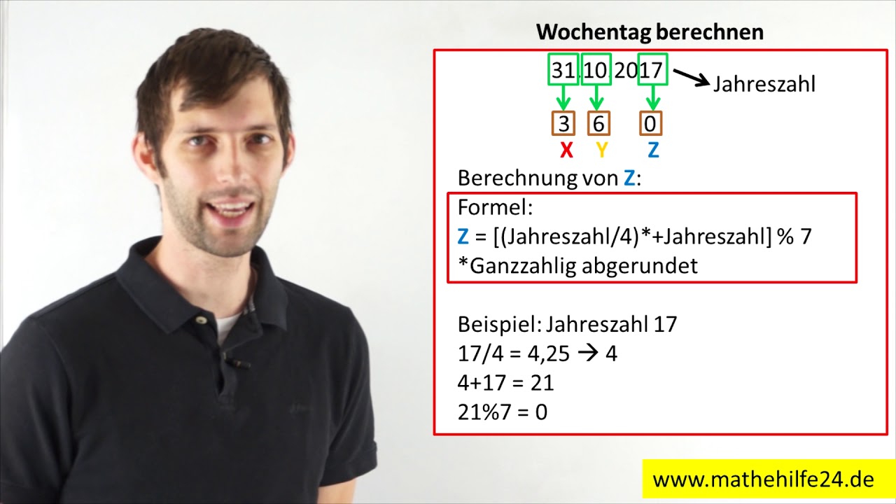 Wochentag 📆 einfach selbst 💪🏻 😀 berechnen | Mathematik 🧮