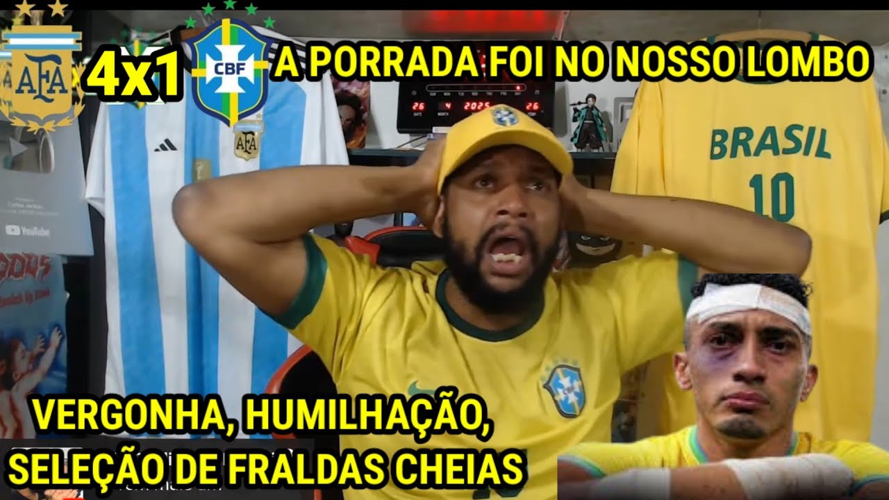 REACT DA HUMILHAÇÃO- ARGENTINA 4X1 BRASIL l Boludos empurrou as bolas