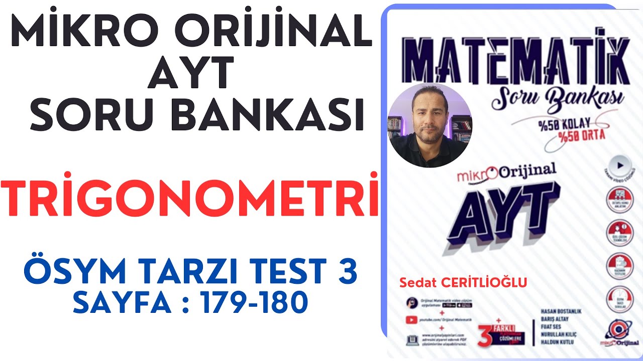 TRİGONOMETRİ | MİKRO AYT SORU BANKASI SYF:179-180 | #orijinalmatematik #mikroorijinal# yks2024